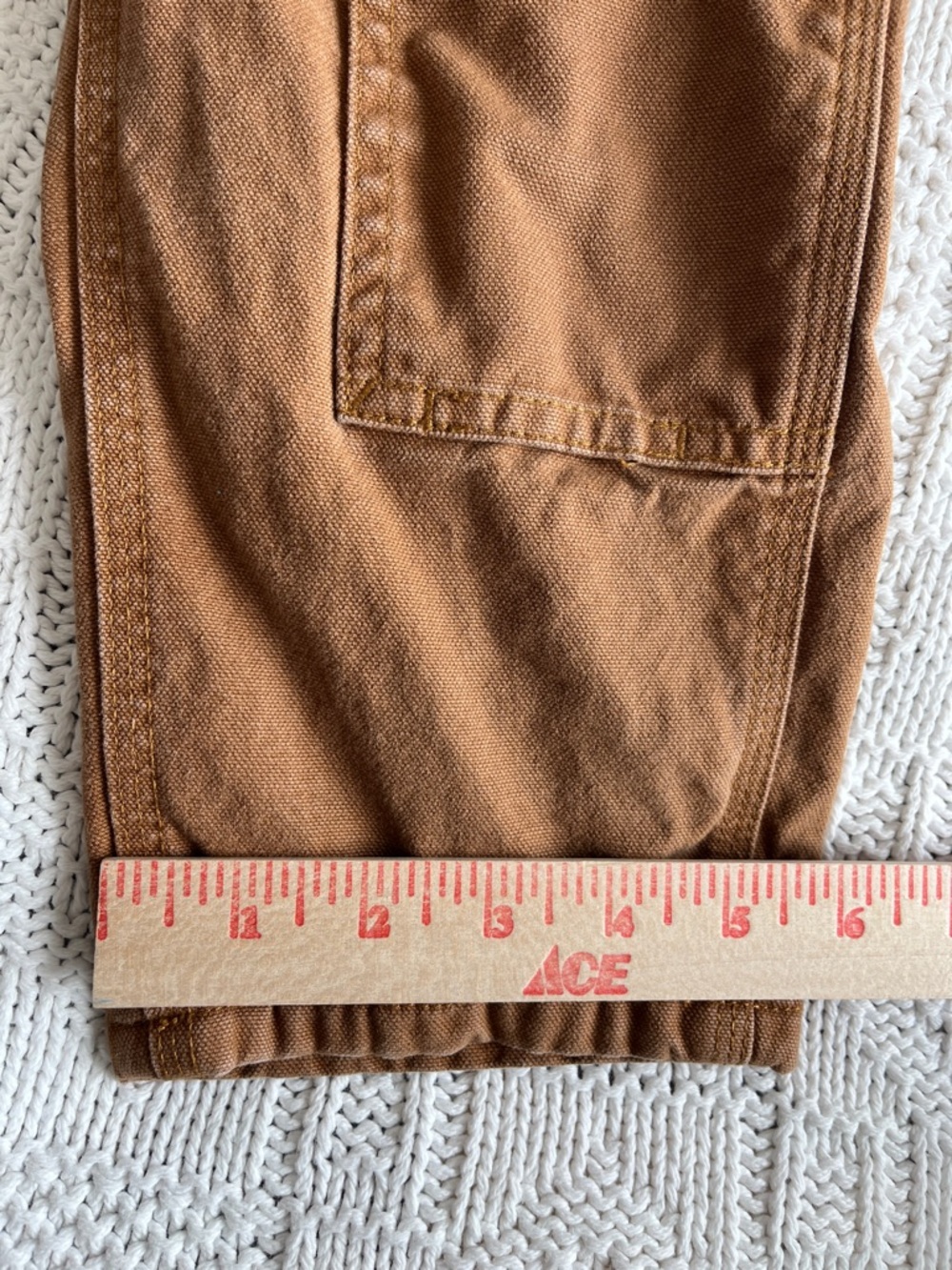 Carhartt Kids' Canvas Bib Overall Flannel-Lined in Carhartt Brown Sz 2T - Picture 7 of 10